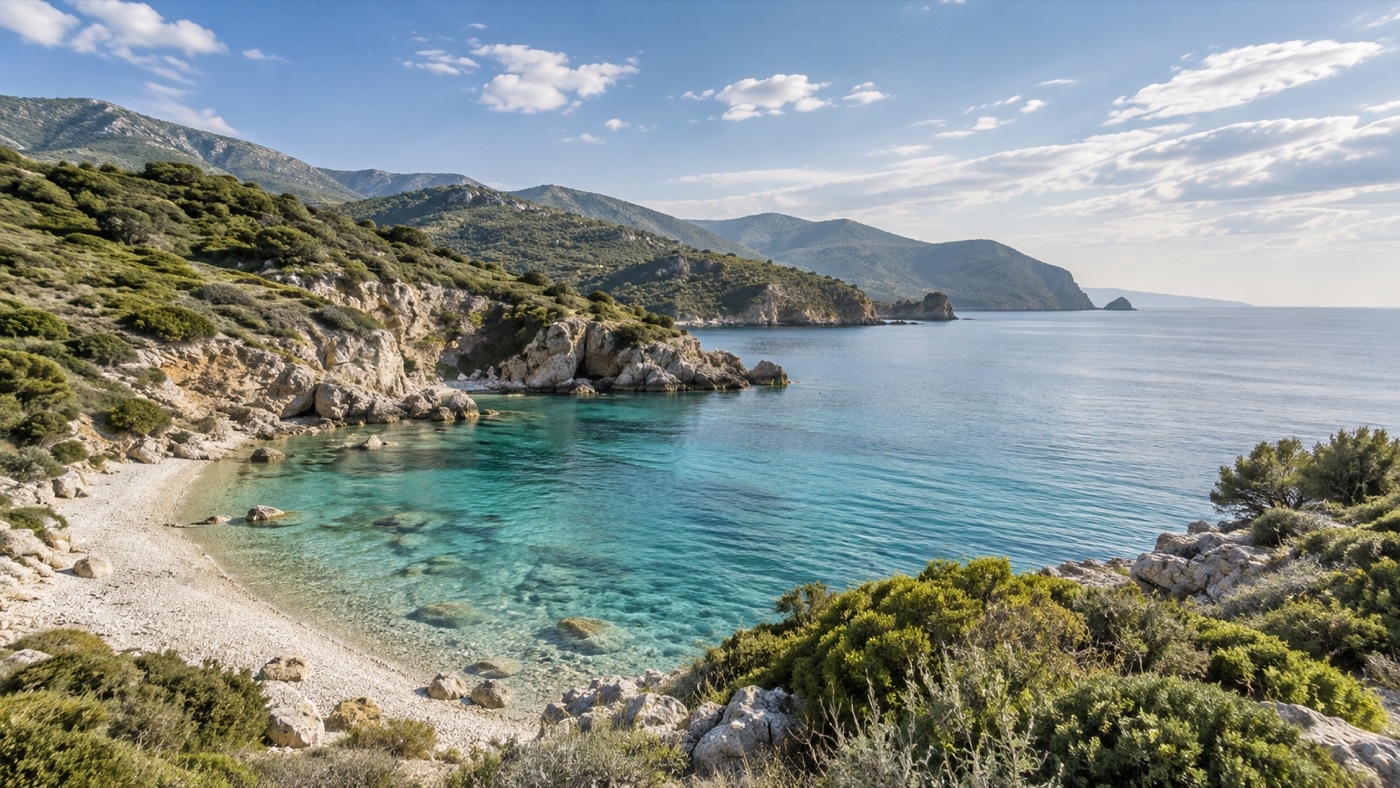 Illustrative coastline for travel inspiration